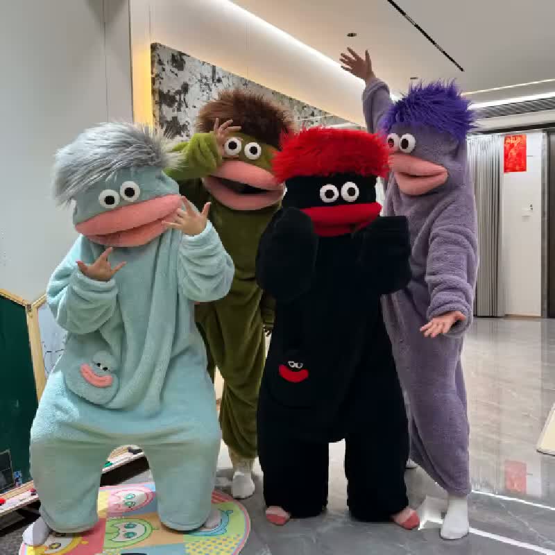 Friends wearing Cloud Cuddle monster onesies